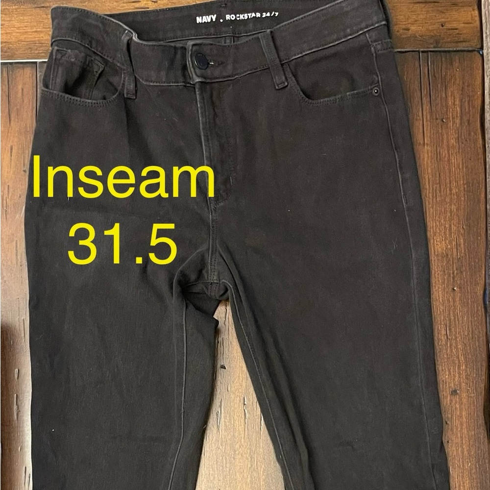 Old Navy Rockstar 24/7 Black SUPER SOFT Denim 10 Tall